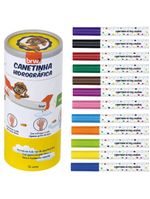 Canetinha Hidrográfica Ultra Lavável Tubo Com 12 Cores Brw