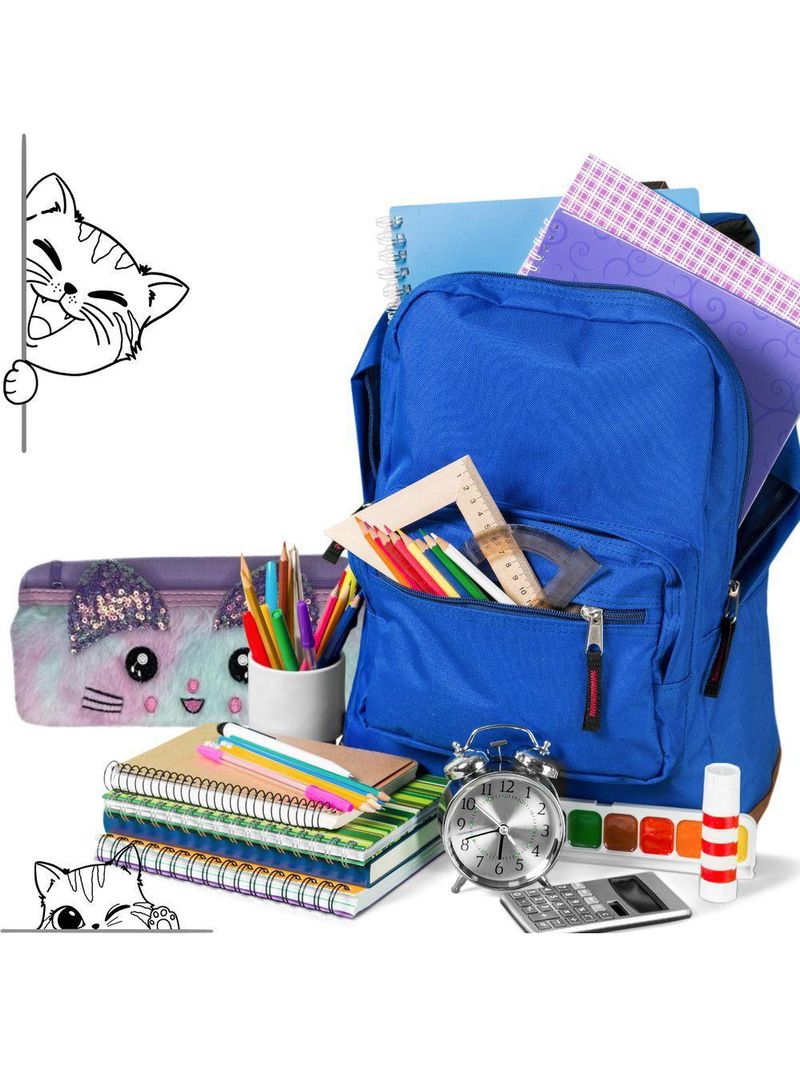 Estojo Escolar Miau Lilás Com Orelhas Gatinha Ff9022 - Fofy