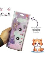 Estojo Escolar Miau Lilás Com Orelhas Gatinha Ff9022 - Fofy