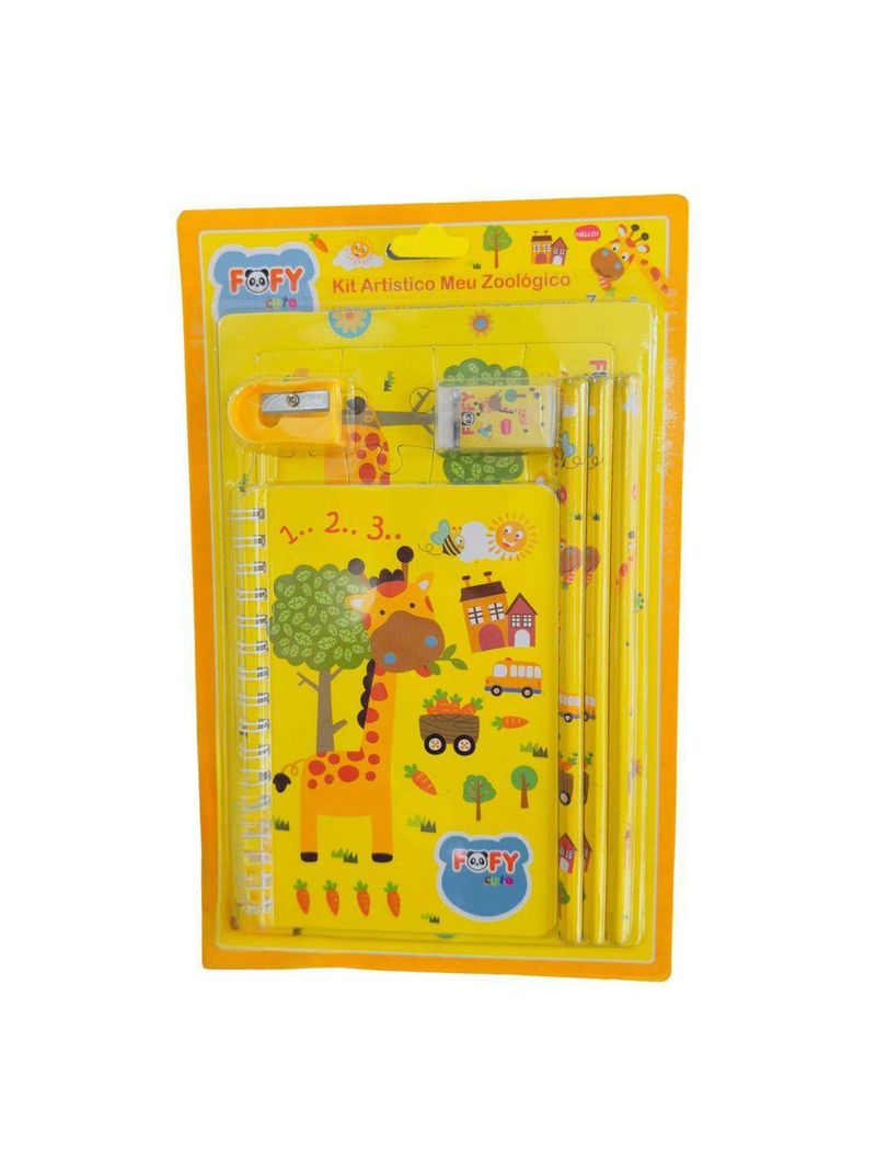 Kit Desenho Artístico Infantil Meu Zoologico 7 Peças Fofy