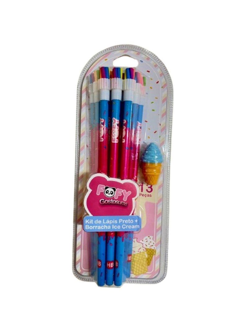 Kit De Lapis Preto E Borracha Ice Cream - Ff5508 - Fofy