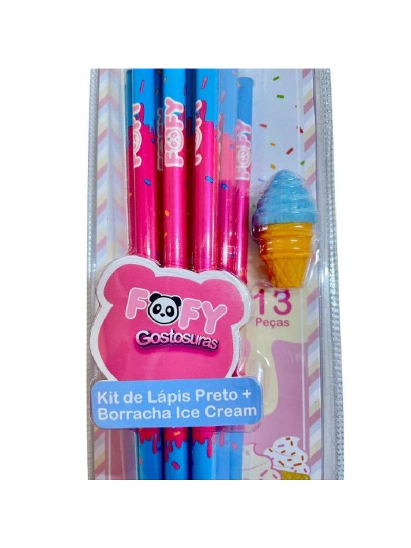 Kit De Lapis Preto E Borracha Ice Cream - Ff5508 - Fofy