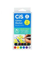 Marcador Artístico Glitter Marker 10mm C- 6 Cores - Cis