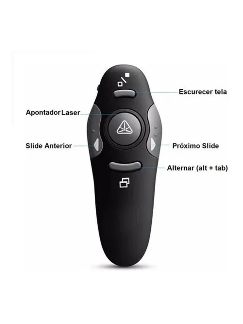 Caneta Laser Apresentador De Slide Sem Fio Alcance 30m
