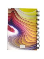 Caderno Agenda 3d Capa Dura 190 Folhas Espiral Volta Aulas
