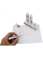 Caneta Marca Texto 3 Caneta C/ 1 Suporte Cromado Kit C/12