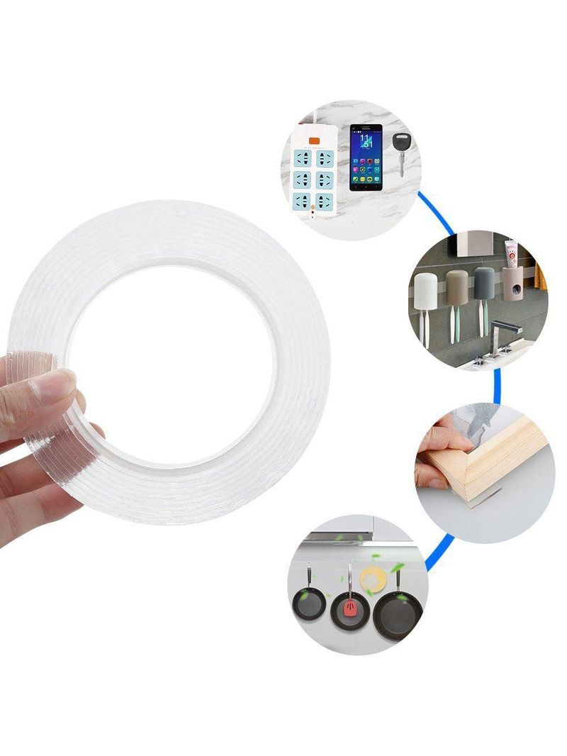 Fita Adesiva Dupla Face Transparente Nano Pu Gel 1 Metro