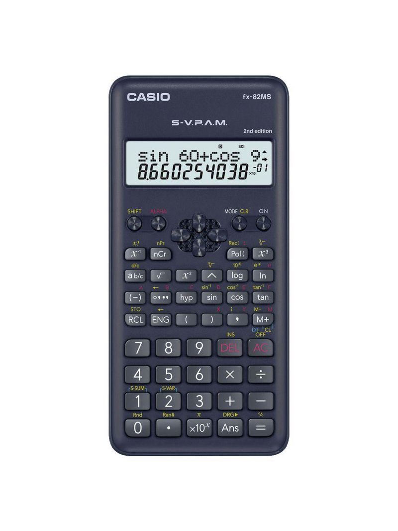 Calculadora Científica 12 Dígitos Ffx-82ms-2-s4-dh, 240 Funções Display Grande Preta