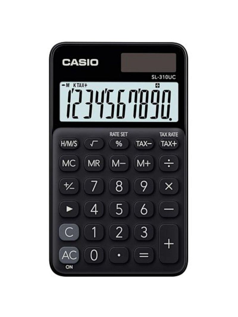 Calculadora De Bolso 10 Dígitos Com Cálculo De Horas Sl-310uc-bk-n-dc Preta