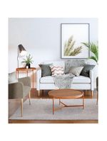 Mesa De Centro Ambiente Aqua Grande Freijó Cobre Imcal