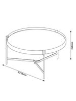 Mesa De Centro Ambiente Aqua Grande Freijó Cobre Imcal