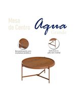 Mesa De Centro Ambiente Aqua Grande Freijó Cobre Imcal