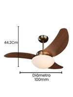 Ventilador Solano Led 3 Pás Tron Cobre 220V