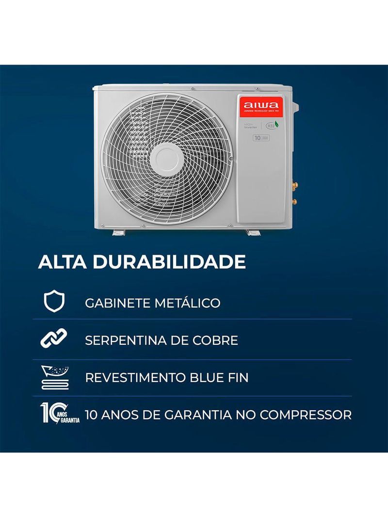 Ar Condicionado AIWA Split High Wall High Inverter 18000 BTUs Frio AWS-AC-18F 220V