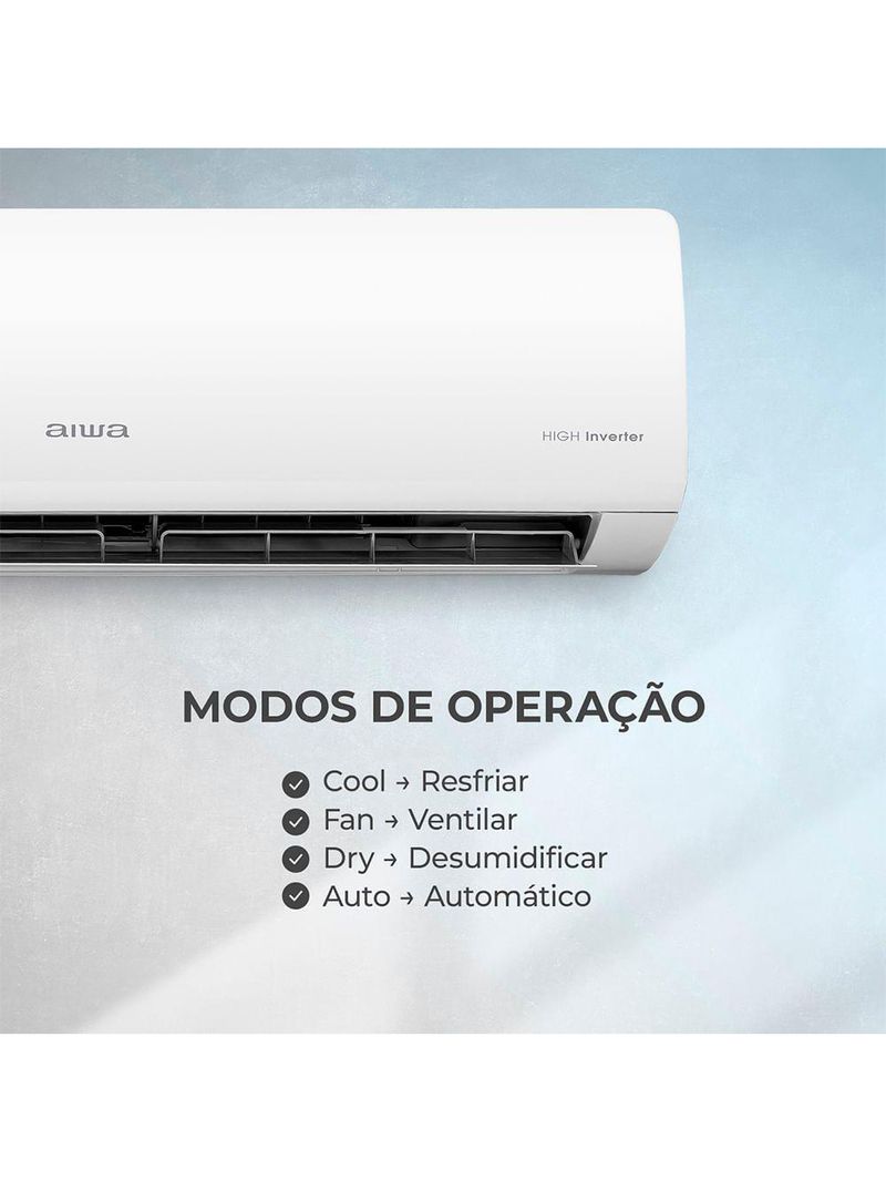 Ar Condicionado AIWA Split High Wall High Inverter 18000 BTUs Frio AWS-AC-18F 220V