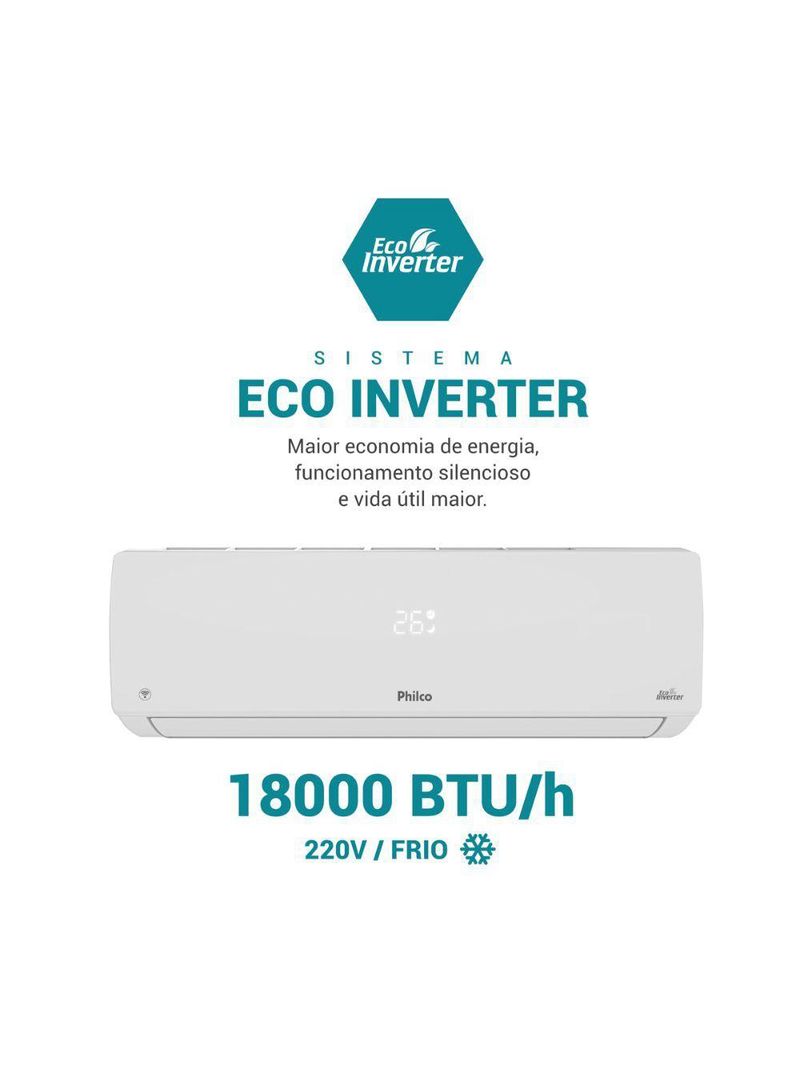 Ar-condicionado Philco Split HW Inverter 18000 Btu/h Frio PAC18000IFM15 Branco 220V