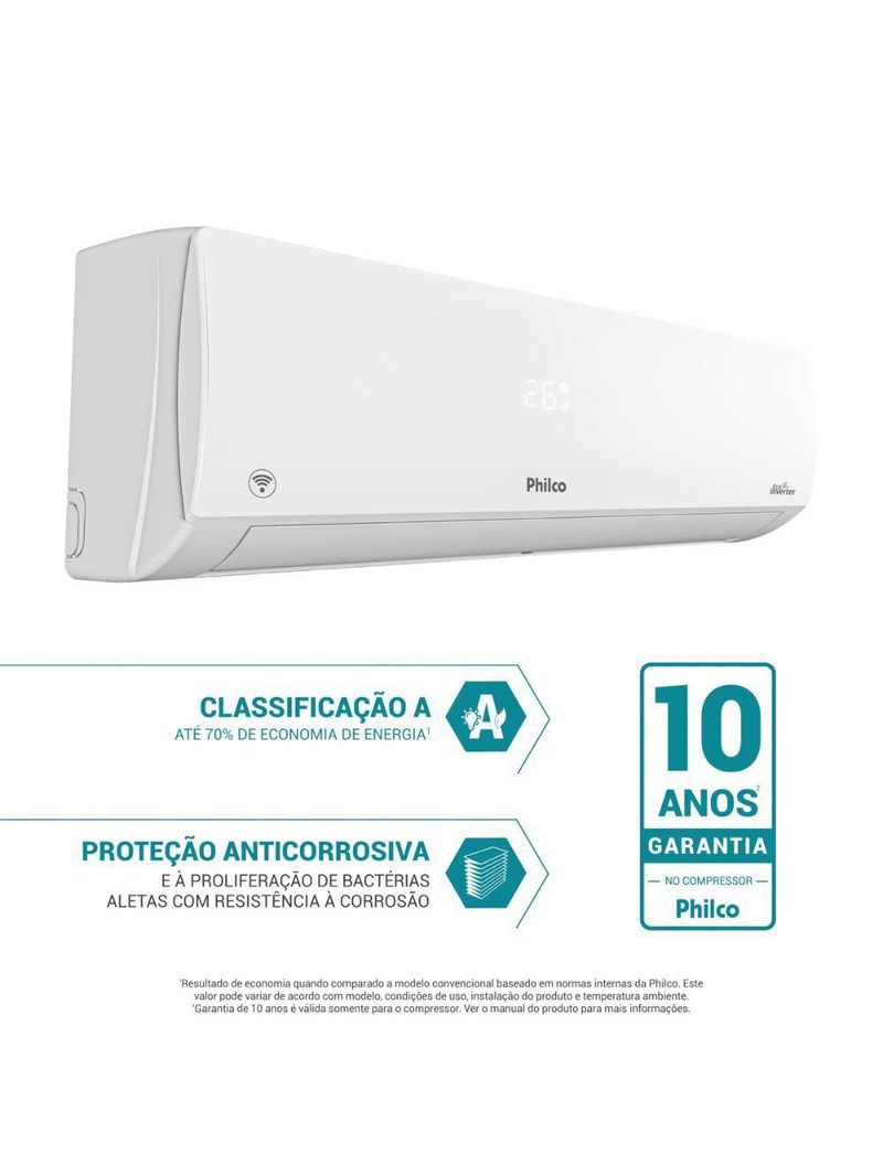 Ar-condicionado Philco Split HW Inverter 18000 Btu/h Frio PAC18000IFM15 Branco 220V