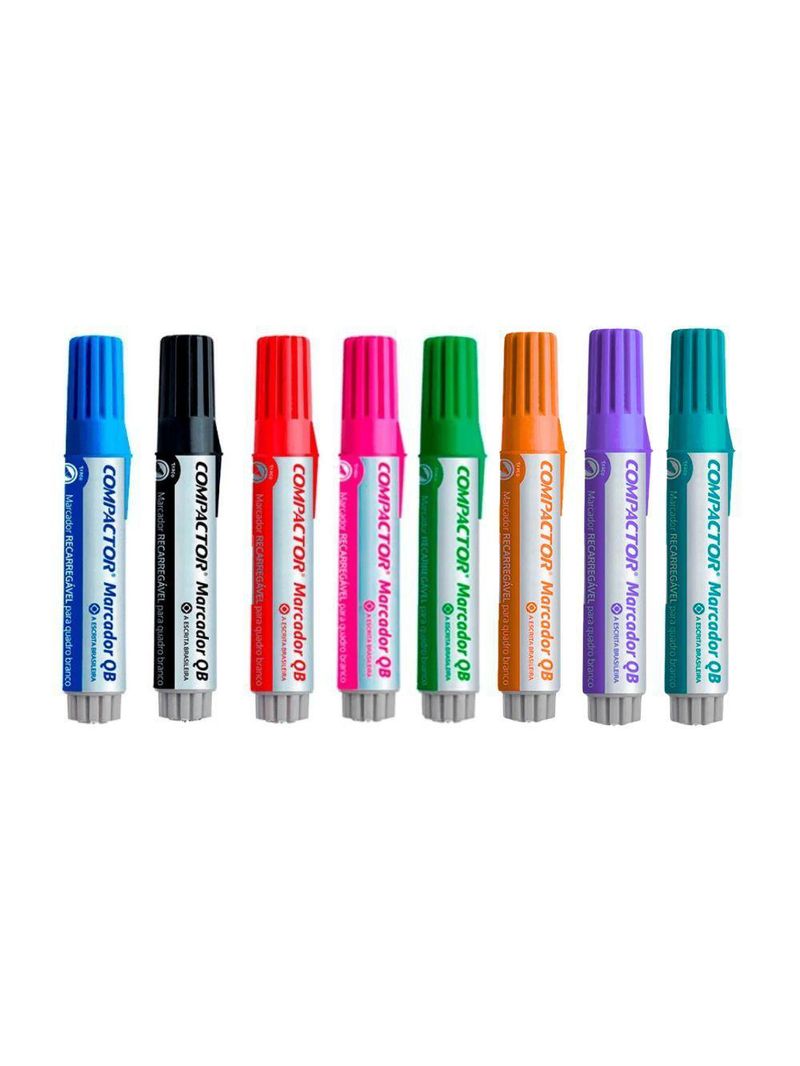 Marcador Quadro Branco Recarregável Qb Compactor Laranja