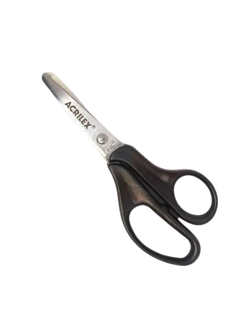 Tesoura Escolar 13cm Ponta Redonda Acrilex Preto