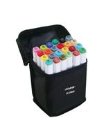 Kit Marcador Artístico Duas Pontas Com Estojo Zíper Leonora 24 Cores