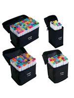 Kit Marcador Artístico Duas Pontas Com Estojo Zíper Leonora 24 Cores