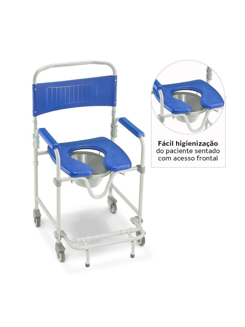 Cadeira De Banho Dellamed Dobrável E Desmontável Até 150 Kg Cinza E Azul D45