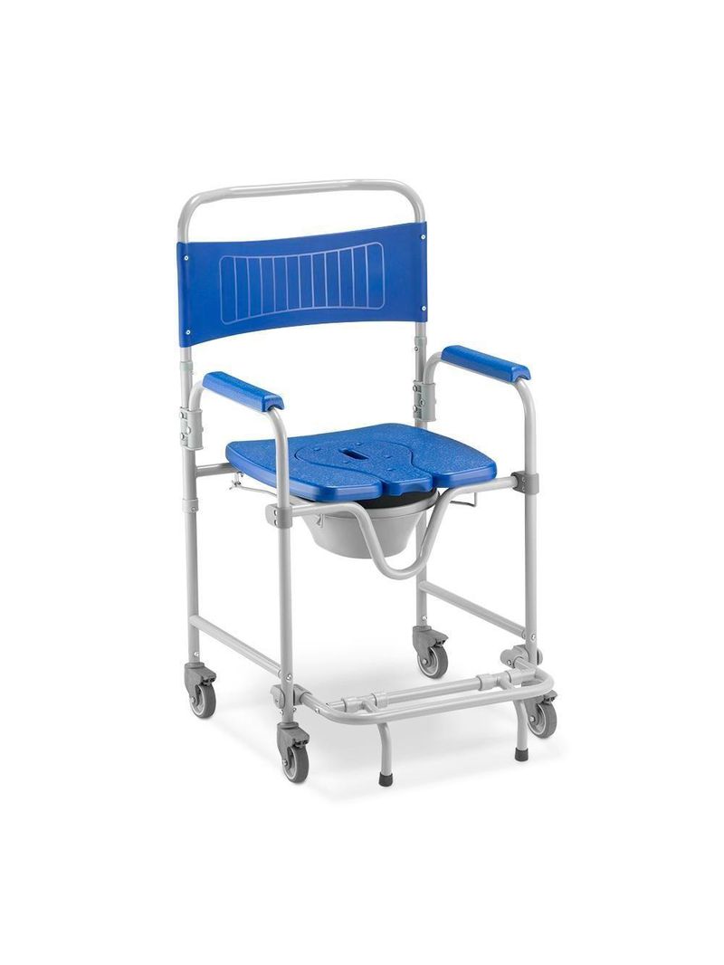 Cadeira De Banho Dellamed Dobrável E Desmontável Até 150 Kg Cinza E Azul D45
