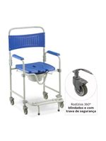 Cadeira De Banho Dellamed Dobrável E Desmontável Até 150 Kg Cinza E Azul D45