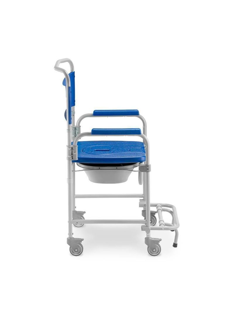 Cadeira De Banho Dellamed Dobrável E Desmontável Até 150 Kg Cinza E Azul D45