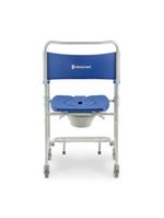 Cadeira De Banho Dellamed Dobrável E Desmontável Até 150 Kg Cinza E Azul D45