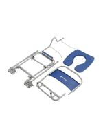 Cadeira De Banho Dellamed Dobrável E Desmontável Até 150 Kg Cinza E Azul D45