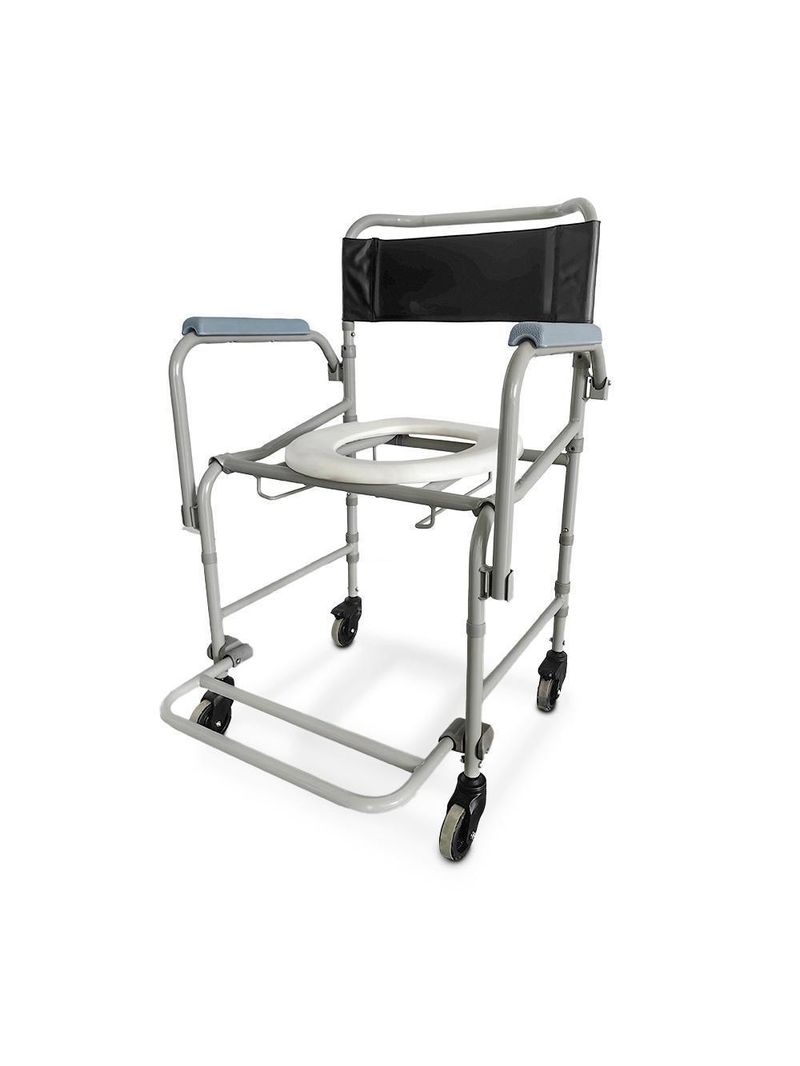 Cadeira De Banho Higiênica Dellamed Dobrável E Desmontável Até 120 Kg Preto E Cinza D40