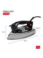 Ferro A Seco Mondial Preto E Cromado 1400W FS-01-BI 220V