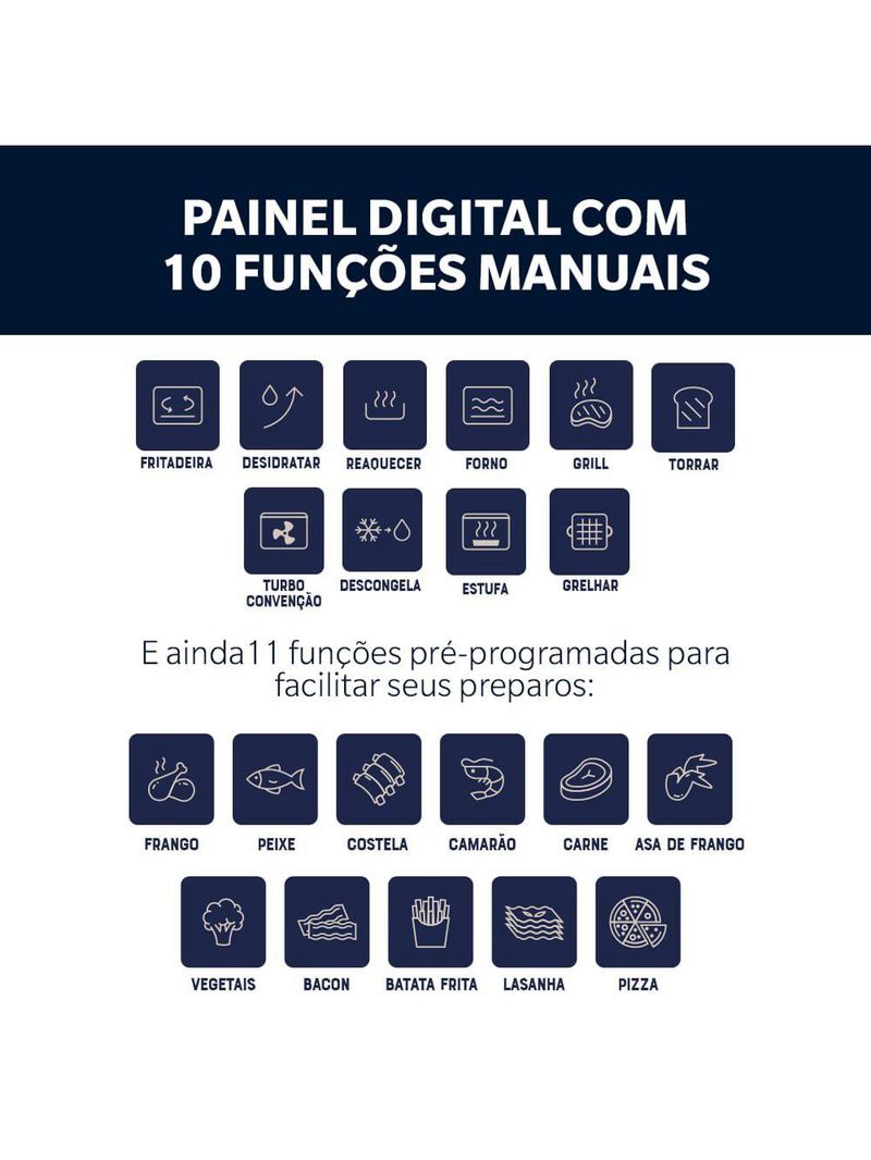 Forno E Fryer 15L Oster Multifunções Compact 10 Em 1 220V