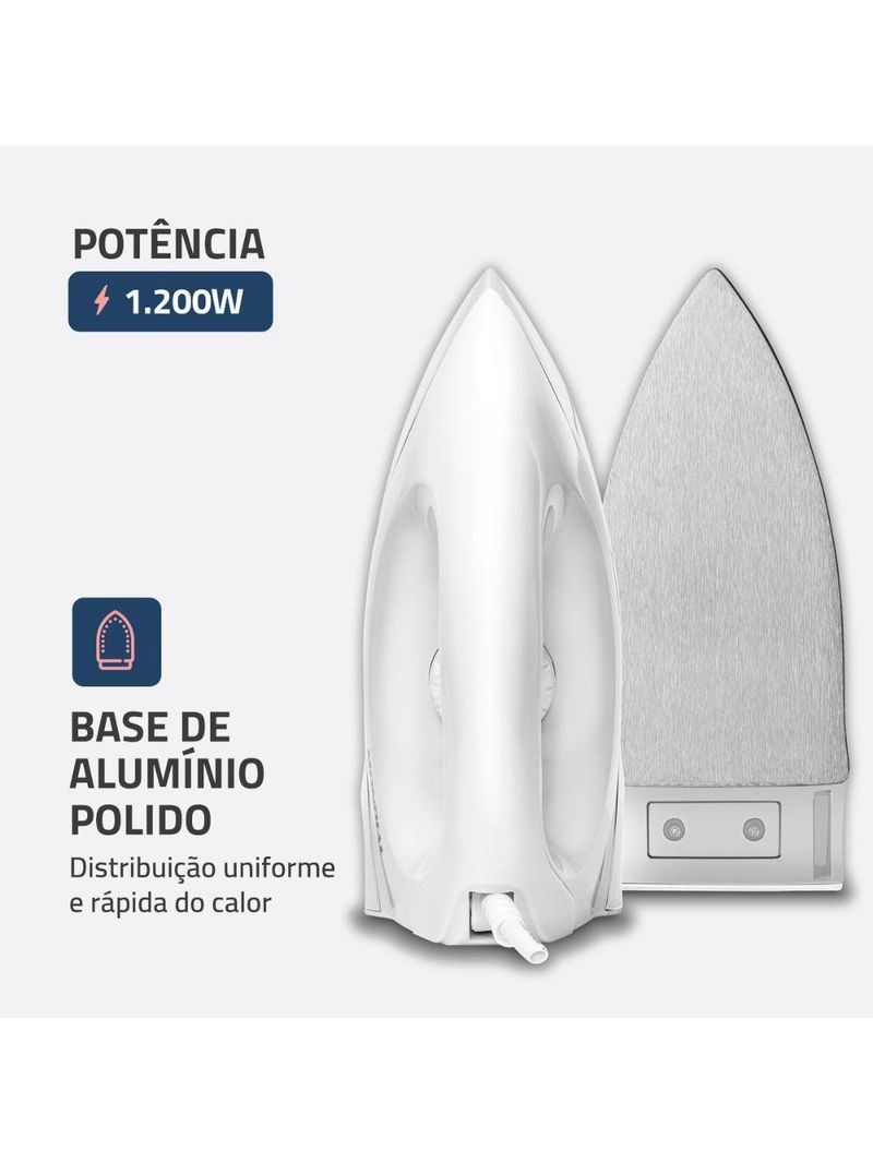 Ferro A Seco Mondial FSN-55 W 6 Temperaturas Branco 110V