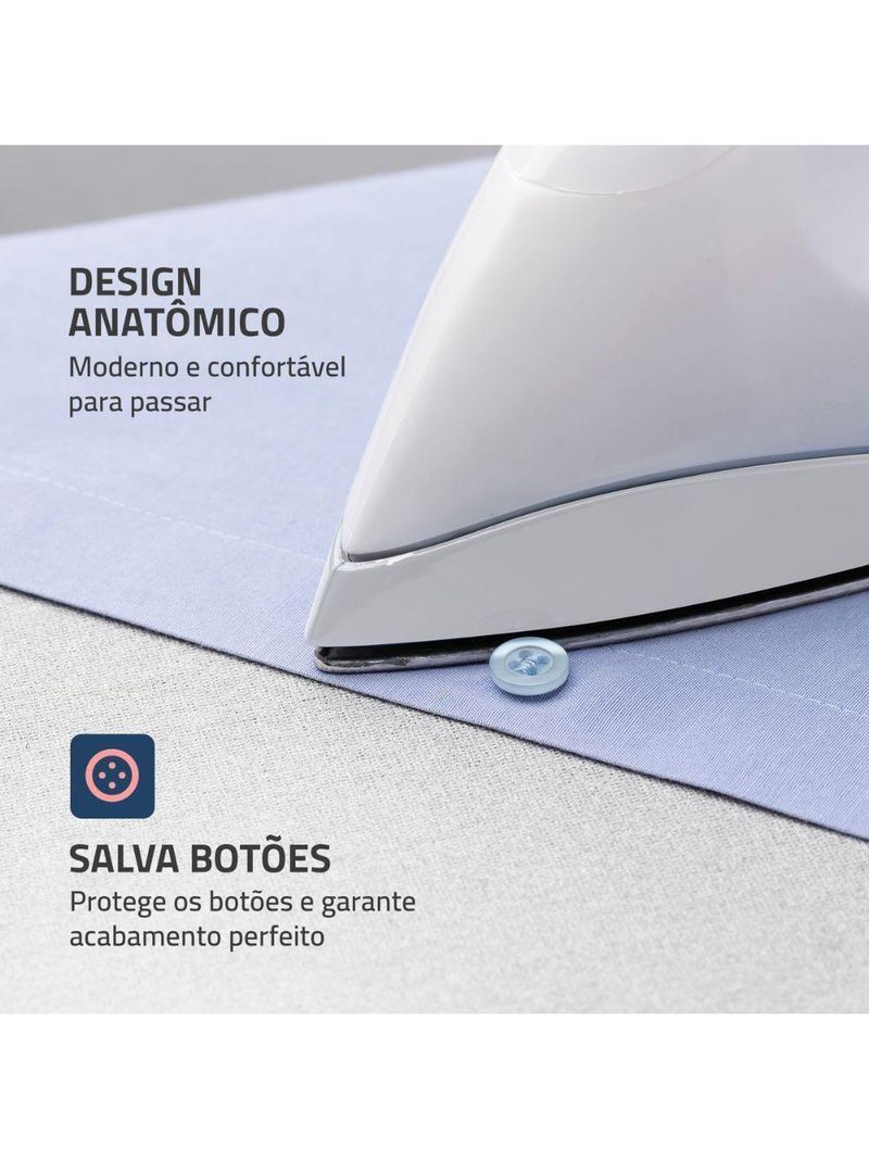 Ferro A Seco Mondial FSN-55 W 6 Temperaturas Branco 110V