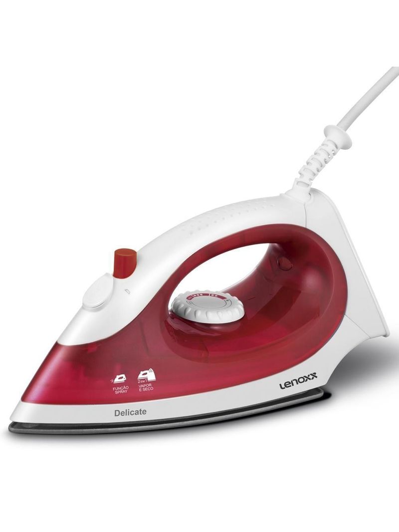 Ferro A Vapor Lenoxx Delicate PFF657 6 Temperaturas 1250W Branco-vermelho 220V