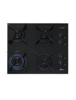 Cooktop A Gás Fischer 4 Bocas Fit Line Trempe Iron Preto Bivolt