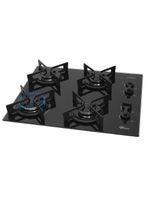 Cooktop A Gás Fischer 4 Bocas Fit Line Trempe Iron Preto Bivolt