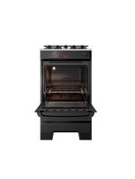 Fogão Esmaltec 4 Bocas Ideal Master Mesa Inox Tampa de Vidro Forno 50 Litros Preto T4ITP Bivolt