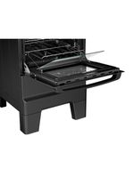 Fogão Esmaltec 4 Bocas Ideal Master Mesa Inox Tampa de Vidro Forno 50 Litros Preto T4ITP Bivolt