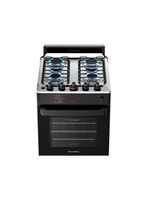 Fogão Esmaltec 4 Bocas Ideal Master Mesa Inox Tampa de Vidro Forno 50 Litros Preto T4ITP Bivolt