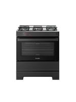 Fogão Esmaltec 5 Bocas Ideal Master Mesa Inox Tampa de Vidro Forno 84 Litros Preto T5ITP Bivolt