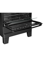 Fogão Esmaltec 5 Bocas Ideal Master Mesa Inox Tampa de Vidro Forno 84 Litros Preto T5ITP Bivolt