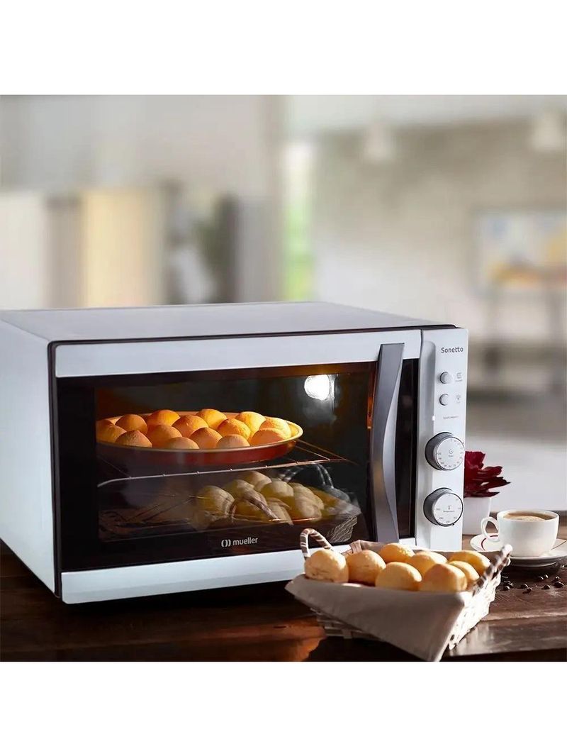 Forno Elétrico De Bancada Mueller 44L Sonetto Branco - 220v