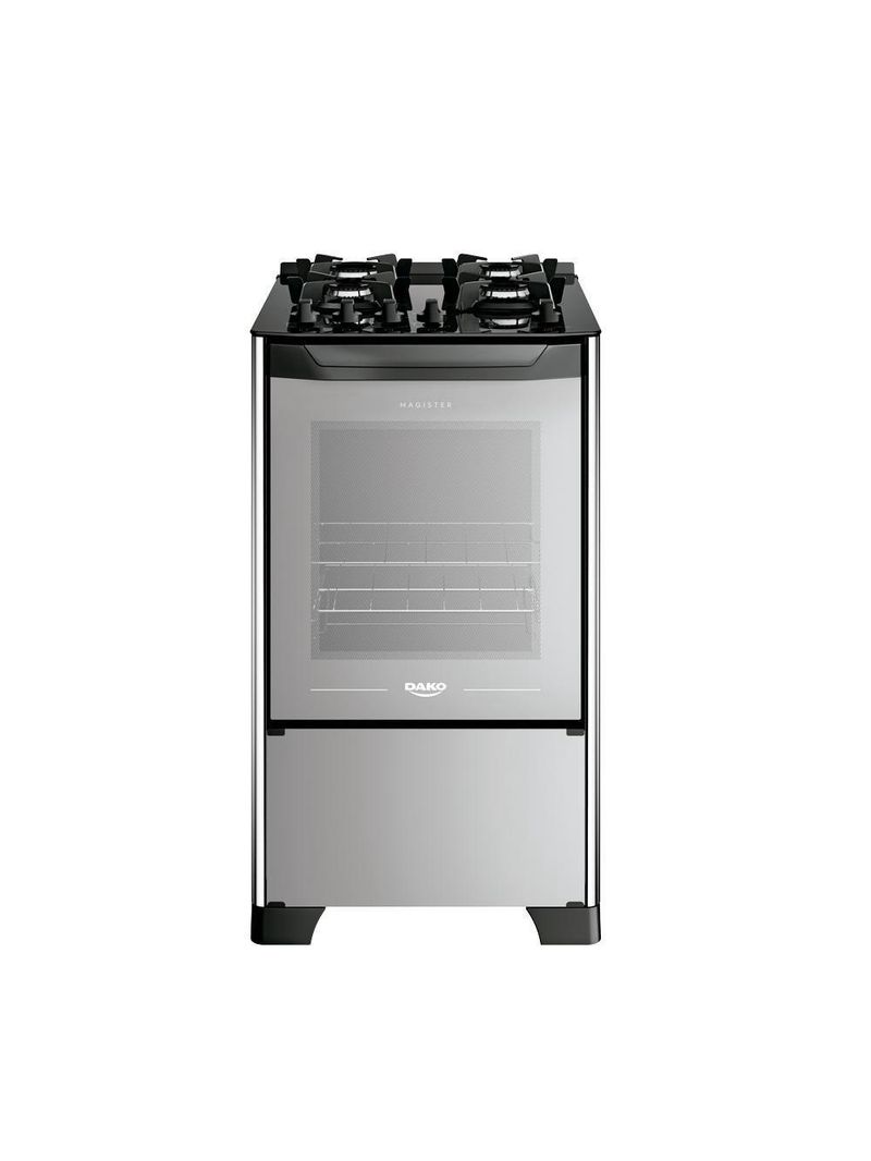 Fogão 4 Bocas Dako Magister Style Com Mesa De Vidro Espelhado Bivolt