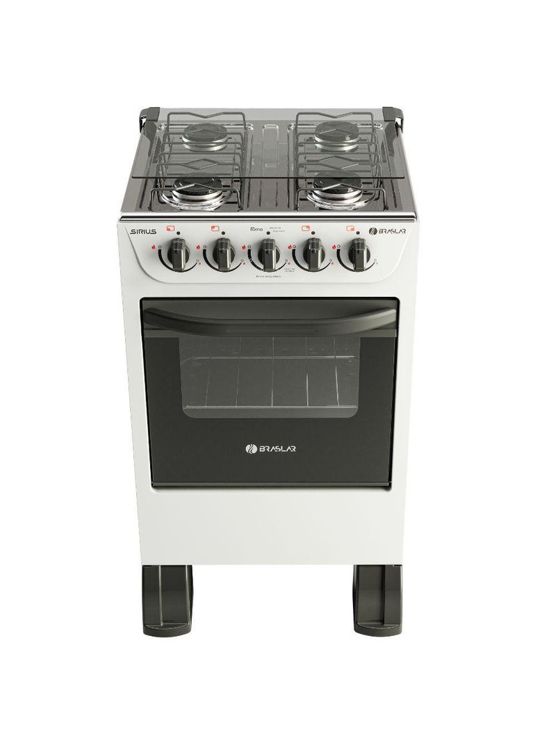 Fogão 4 Bocas De Piso Braslar New Sirius 2023 Branco