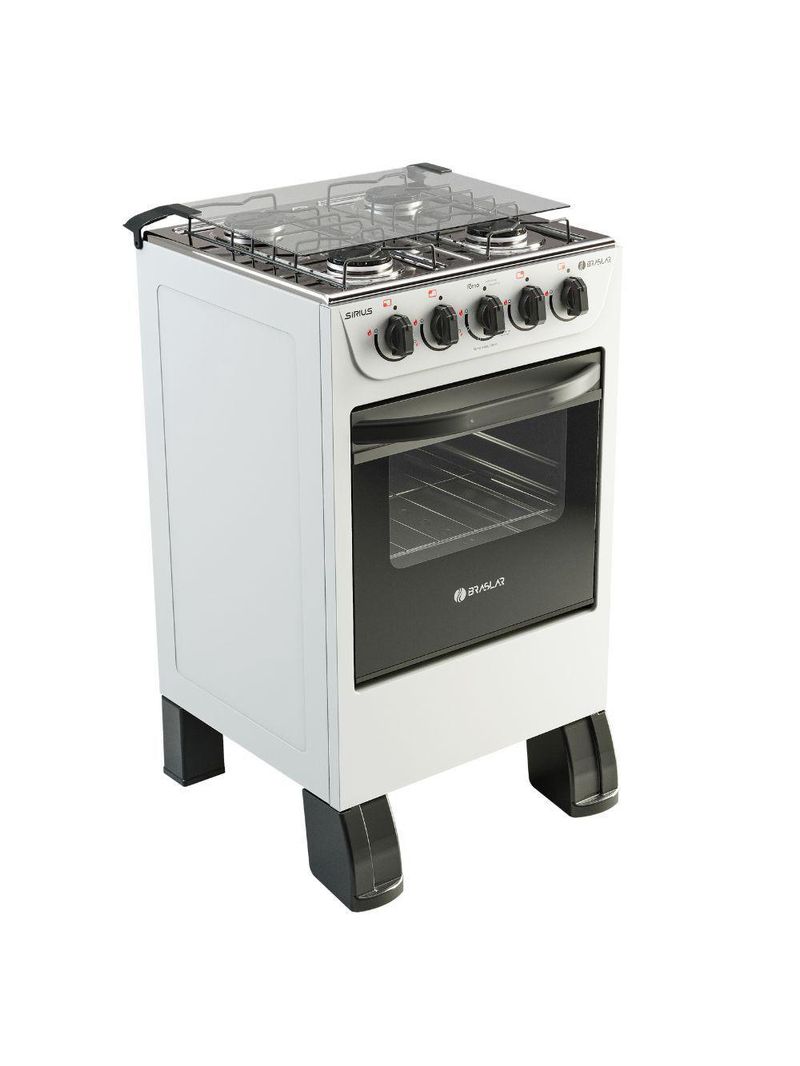 Fogão 4 Bocas De Piso Braslar New Sirius 2023 Branco