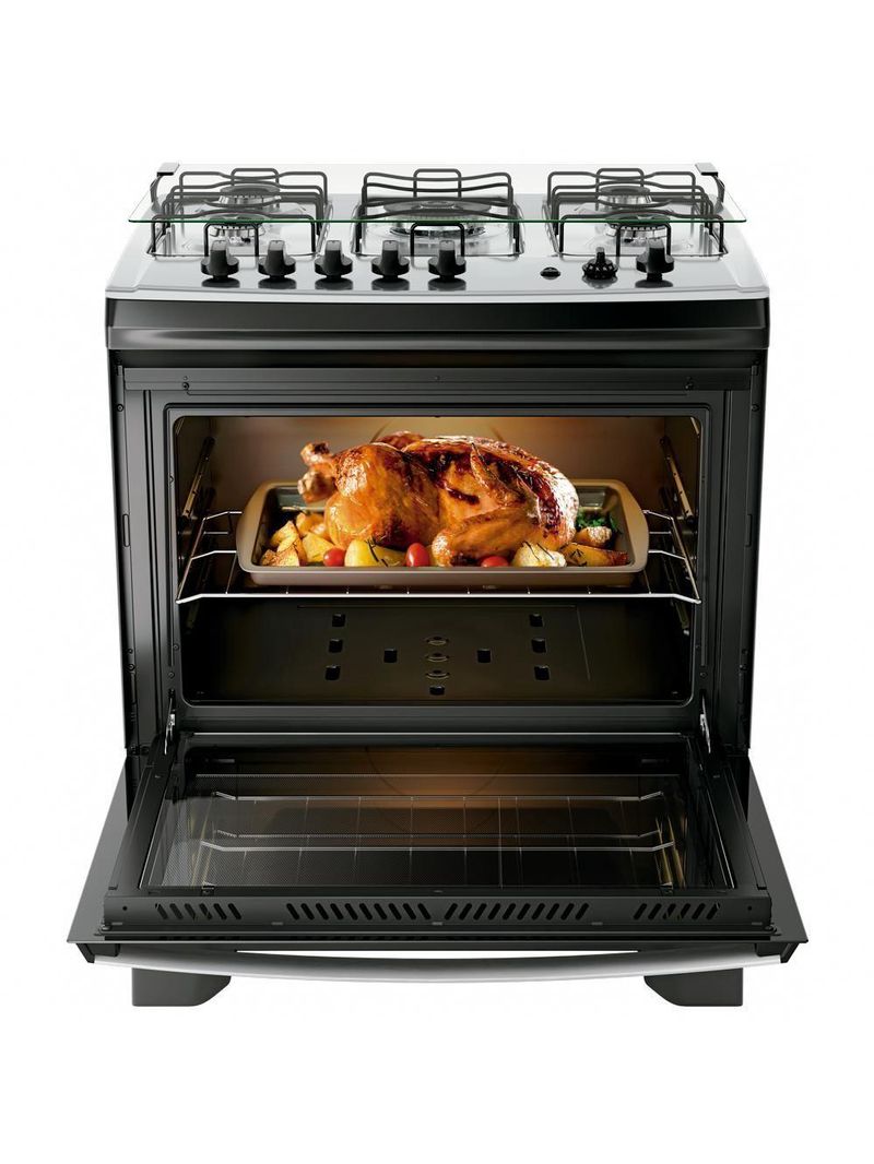 Fogão 5 Bocas Dako Supreme Mesa de Inox e Timer Bivolt - Preto