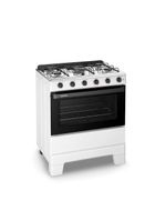 Fogão Esmaltec 5 Bocas Ideal Pop Mesa De Aço Inox Branco F5ISB